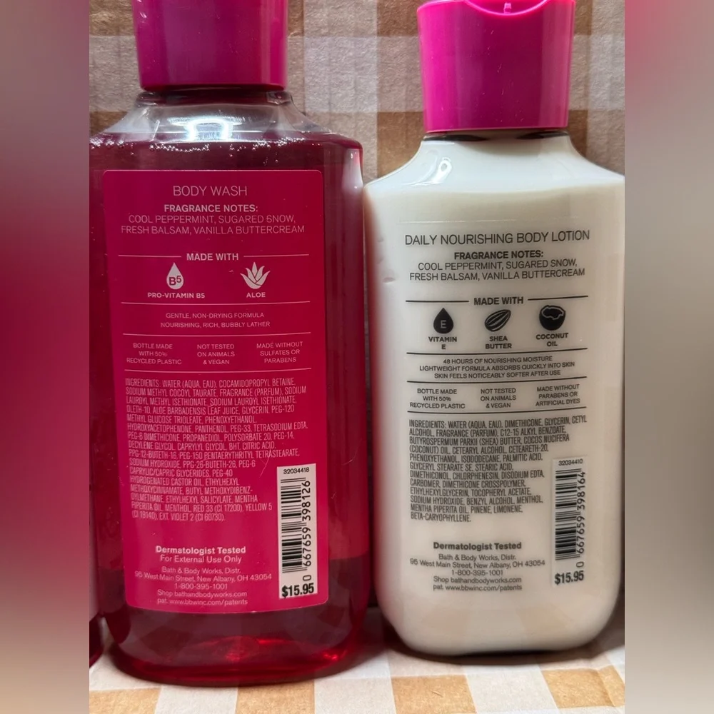 NEW B&BW Twisted Peppermint Body Set of 4 Full size items body cream body lotion